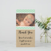 Neues Babygeschenk Danke Minzstars Fotokarte (Stehend Vorderseite)
