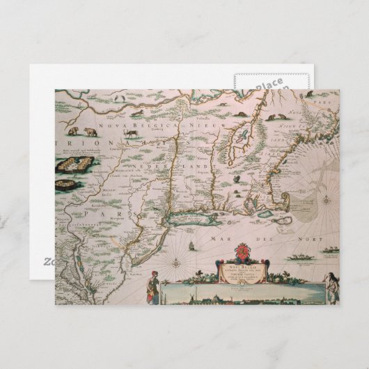 Neues Belgien, Platte aus "Atlas Contractus" c.167 Postkarte (Vorne/Hinten)