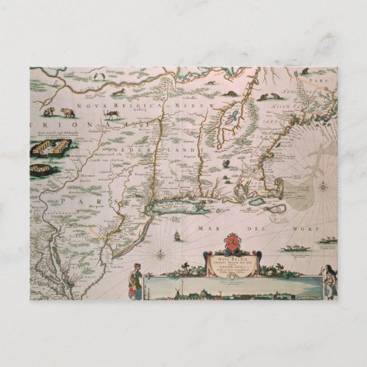 Neues Belgien, Platte aus "Atlas Contractus" c.167 Postkarte (Vorderseite)