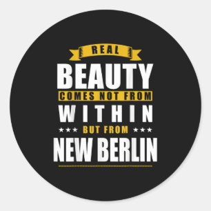Neues Berlin - Lustiges D Stadt Geschenk  Runder Aufkleber
