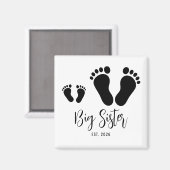 Neues Big Sister Footprints Skript Geschätztes Dat Magnet (Vorderseite/Rückseite)