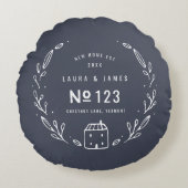 Neues Blumendesign aus der Hand Rundes Kissen (Vorderseite)