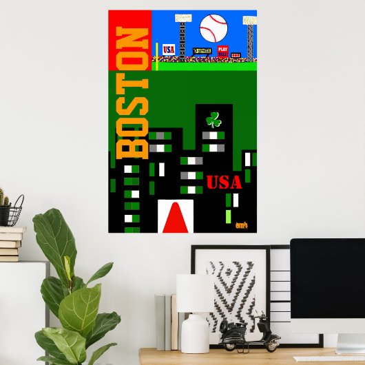 Neues Boston Art Poster Kindersportgeschenk 2013 (Heimbüro)
