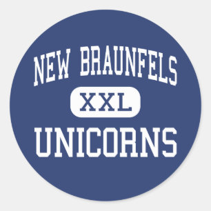 Neues Braunfels - Einhörner - hoch - neues Runder Aufkleber