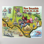 Neues Braunfels TEXAS Map Poster (Vorne)