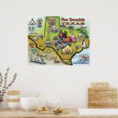 Neues Braunfels TEXAS Map Poster (Küche)