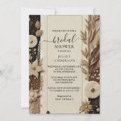 Neues Brautparty aus Velvet Lace Linen Einladung (Vorderseite)