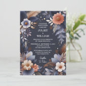 Neues Budget billig Outdoor Stilvolle Blue Wedding Einladung (Stehend Vorderseite)