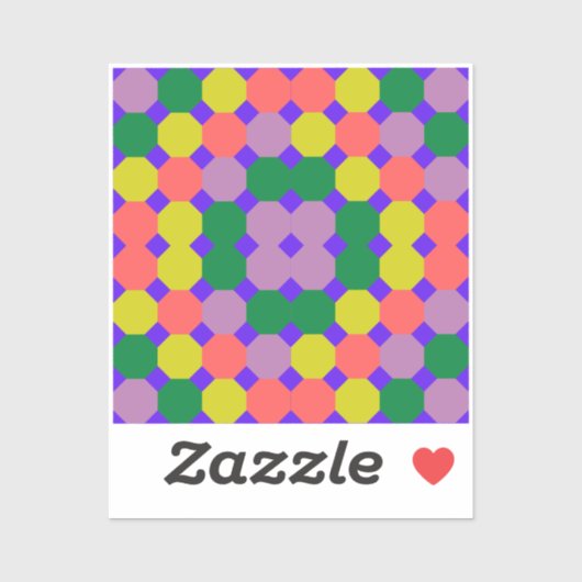 Neues, buntes Achteckon-Design, Geometrisches Okta Aufkleber (Blatt)