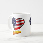 Neues Bürger-Sternenbanner Herz Kaffeetasse (Vorderseite Links)