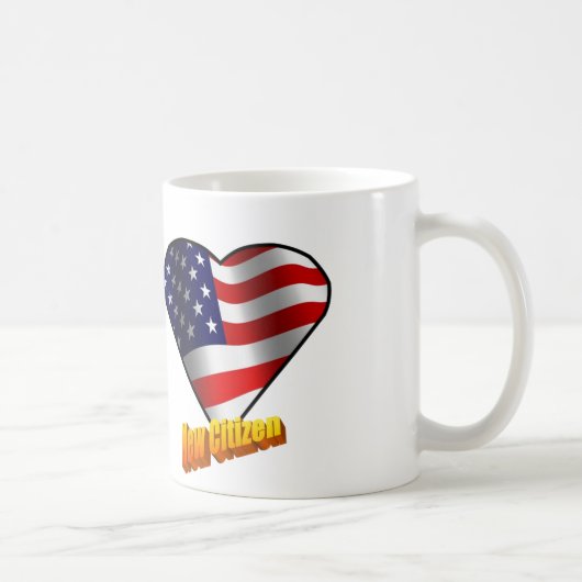 Neues Bürger-Sternenbanner Herz Kaffeetasse (Rechts)