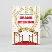 Neues Business Grand Eröffnung Roter Teppich Gäste Einladung (Stehend Vorderseite)