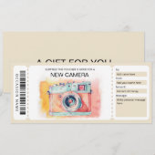 Neues Camera-Geschenkzertifikat Einladung (Vorne/Hinten)