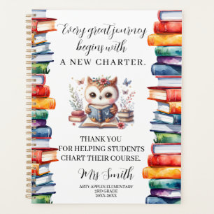 Neues Charter-Lehrer-Dankeschön-Buch-Zitat-Geschen Planer
