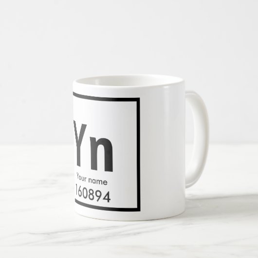Neues chemisches Element Kaffeetasse (VorderseiteRechts)