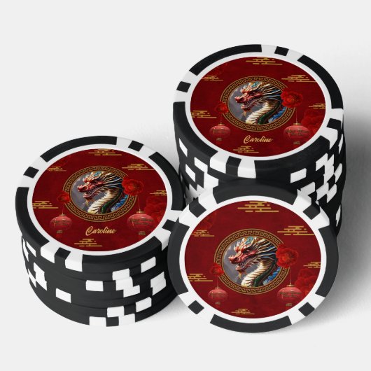 Neues chinesisches Drachenjahr Pokerchips (Stapel)