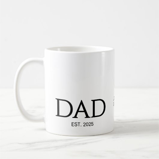Neues DAD Geschenk Individueller Text DAD Gegründe Kaffeetasse (Links)