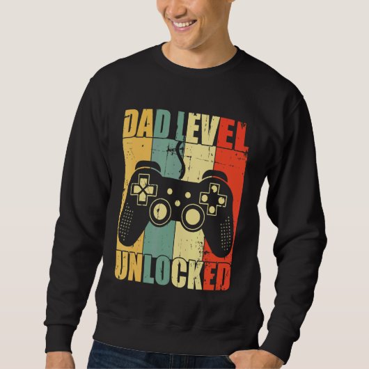 Neues Dad Vater Level Unlocks Gaming Sweatshirt (Vorderseite)
