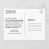 Neues Datum ändern Datum Modernes Pinselskript Postkarte (Rückseite)