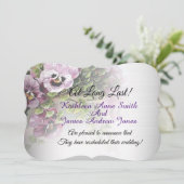 Neues Datum der Hochzeit , Pansy Garden Einladung (Stehend Vorderseite)