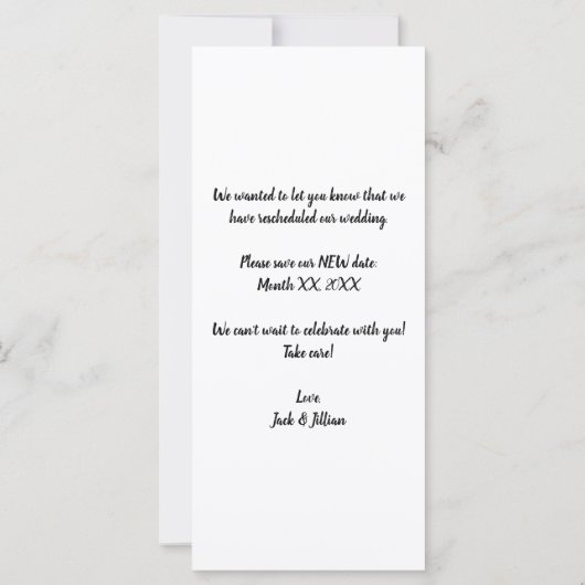 Neues Datum gerettet | Datum ändern | 3 FOTOS Karte (Rückseite)