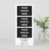 Neues Datum gerettet | Datum ändern | 3 FOTOS Karte (Stehend Vorderseite)