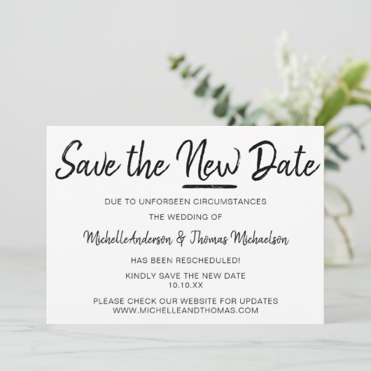 Neues Datum gerettet Save The Date (Stehend Vorderseite)