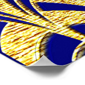 Neues Deko Fan (Gold und Blau) Poster (Ecke)