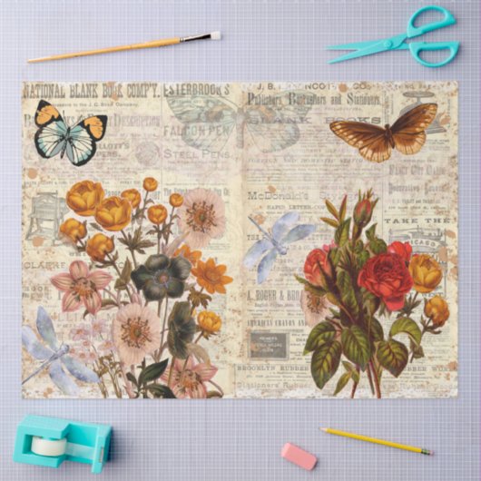 Neues Dekotransferpapier für Blumenzauber Seidenpapier (Basteln)