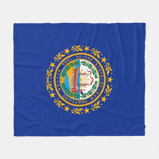 Neues Design der Hampshire State Flag Fleecedecke (Vorderseite (Horizontal))