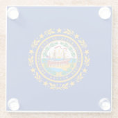 Neues Design der Hampshire State Flag Glasuntersetzer (Rückseite)