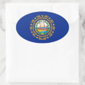 Neues Design der Hampshire State Flag Ovaler Aufkleber (Tasche)