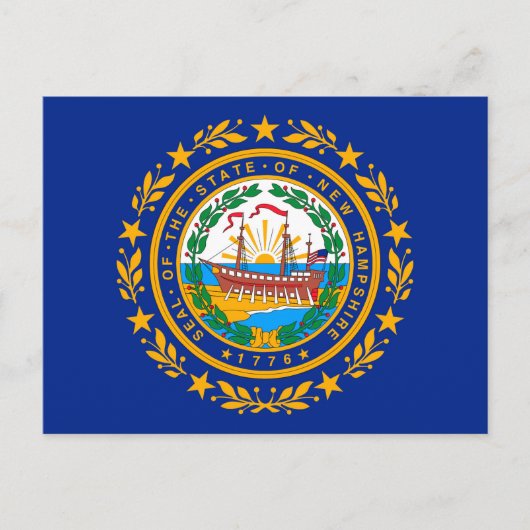 Neues Design der Hampshire State Flag Postkarte (Vorderseite)