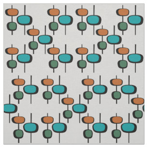 Neues Design Vintages Retroblau Mitte des Jahrhund Stoff