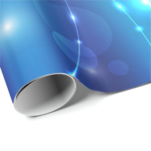 Neues elegantes blaues helles Strudel-Muster Geschenkpapier (Rolleneckpunkt)