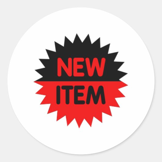 Neues Element Schwarz/Rot Runder Aufkleber (Vorderseite)