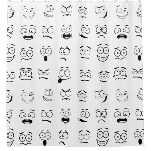 Neues Emoji-Gesicht Duschvorhang (Vorderseite)