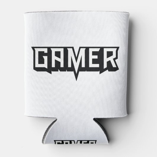 Neues Era_Gamer Logo-BW auf Transparent Dosenkühler (Vorderseite)