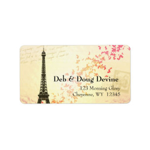 Neues Etikett für den Eiffelturm-Designer Adressaufkleber