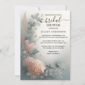 Neues Eucalyptus Lace Tulle Dusty Blue Brautparty Einladung (Vorderseite)