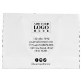 Neues Firmenlogo für Schwarzweiß-Streifen Große Geschenktüte (Rückseite)