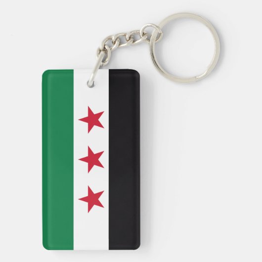 Neues Flaggensymbol in Syrien Schlüsselanhänger (Rückseite)
