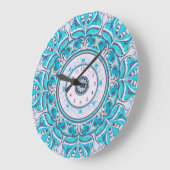 Neues florales Mandala  Große Wanduhr (Winkel)