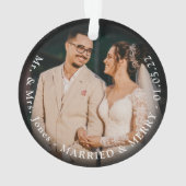 Neues Foto "Verheiratet & Merry" 1. Weihnachtsfest Ornament (Rückseite)