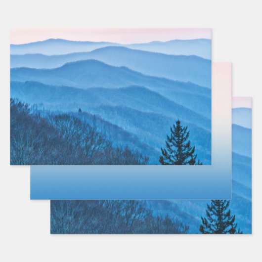 Neues Gap Sunrise Blue & Pink Ridges Foto Geschenkpapier Set (Set)