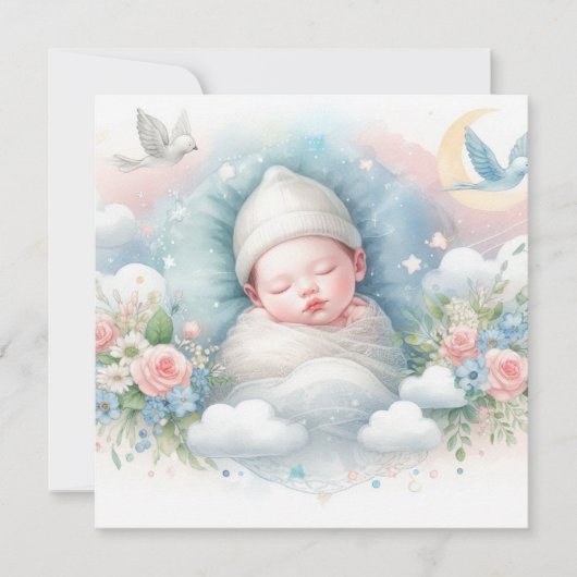 Neues geborenes Baby Einladung (Vorderseite)