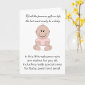 Neues Geborenes Baby Girl Karte (Gelbe Blume)