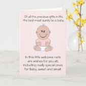 Neues Geborenes Baby Girl Karte (Gelbe Blume)