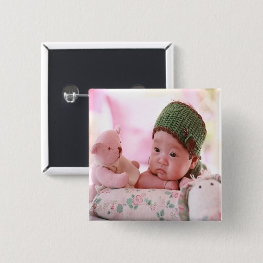 Neues geborenes Girl-Foto Button (Vorne & Hinten)