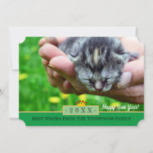 Neues Geborenes Kitten & Glückliches Neues Jahr! K Feiertagskarte
